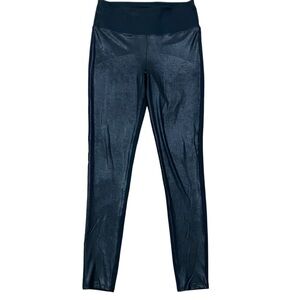 Assets by Spanx Black Faux Leather Front Leggings Size Large